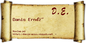 Danis Ernő névjegykártya